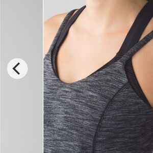 Lululemon Run for Gold Iris Flower Heathered Black  Built-in Sports Bra Tank